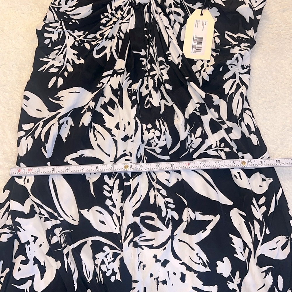Figue Elenor Halter Maxi Dress Black White Floral Print Size 8 NWT - Picture 7 of 12